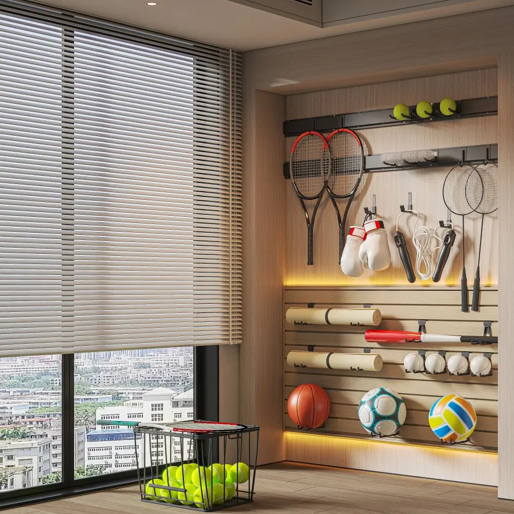 Modern Metal Outdoor Garage Kitchen Storage Rack Hooks-Durable High Load Bearing Spray Coated Easy Install Storage Rack