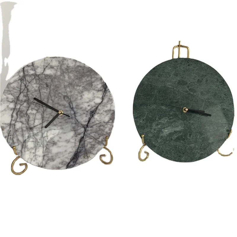 Orologio da parete rotondo verde di alta qualità in marmo naturale, prezzo vantaggioso per arredamento domestico