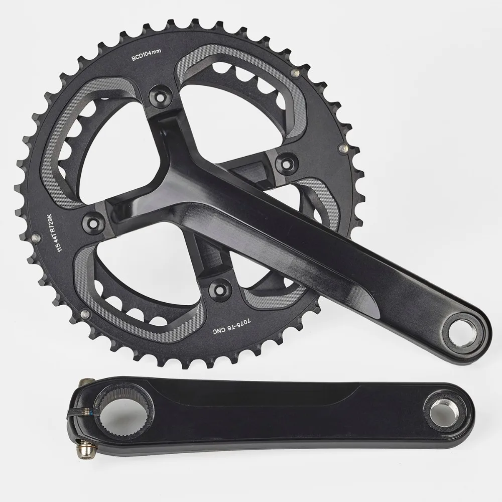 High-Quality Short CNC Hollow Integral City & Road Bike Crankset with 34/44T Chainwheel, 155mm