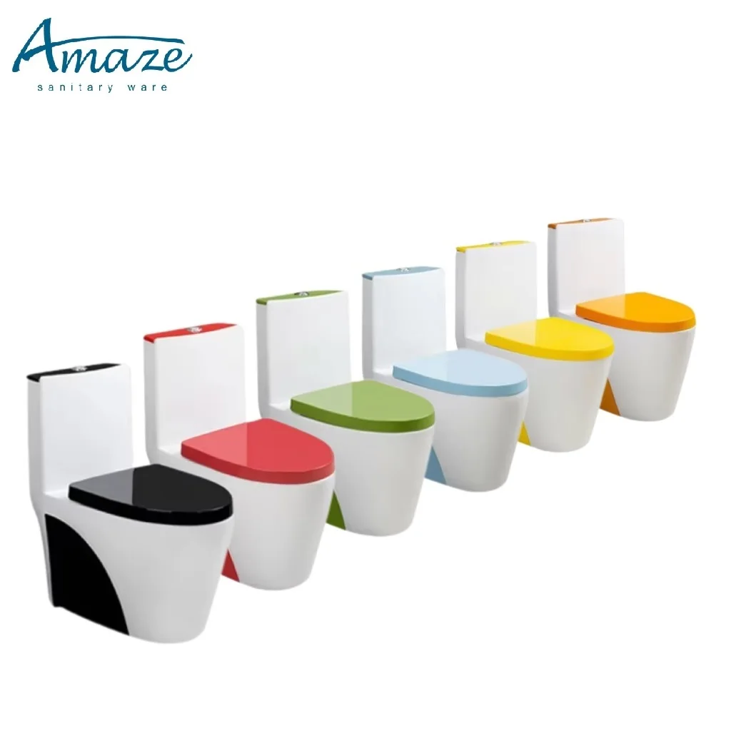 Design moderno bagno colore cesso un-pezzo a pavimento con scarico doppio