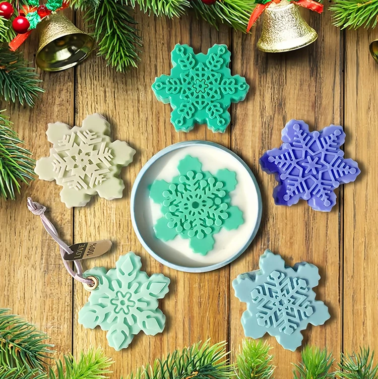 Cool Snowflake Shaped Silicone Mold Handmade Soap Chocolate Jelly ...