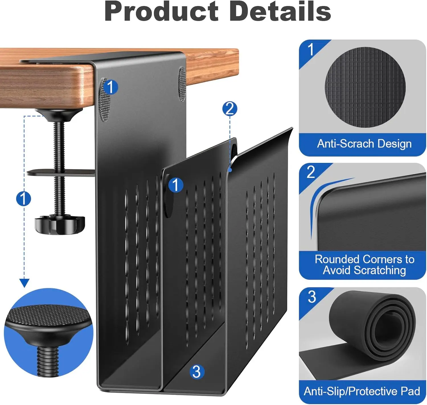 Laptop Halterung Metall - Verstellbare Schreibtisch-Aufbewahrung Ohne Bohren