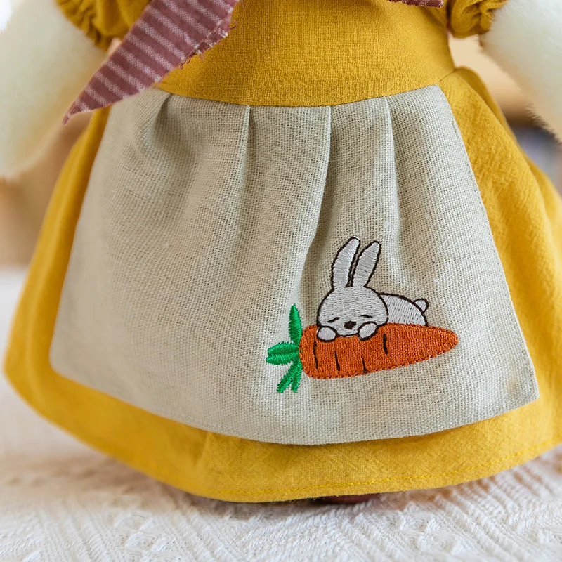 Cute 30cm Rabbit Embroidered Plush Toy Customizable Cartoon Zoo Animal Super Soft Durable PP Cotton Lovely Embroidery Plush Toy
