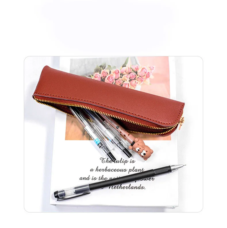 Pencil Case Pencil Pouch Black Pencil Bag Leather Pen Case Small Zipper  Pouch For Pencils, Pens, Markers, Makeups, Change, Coins 