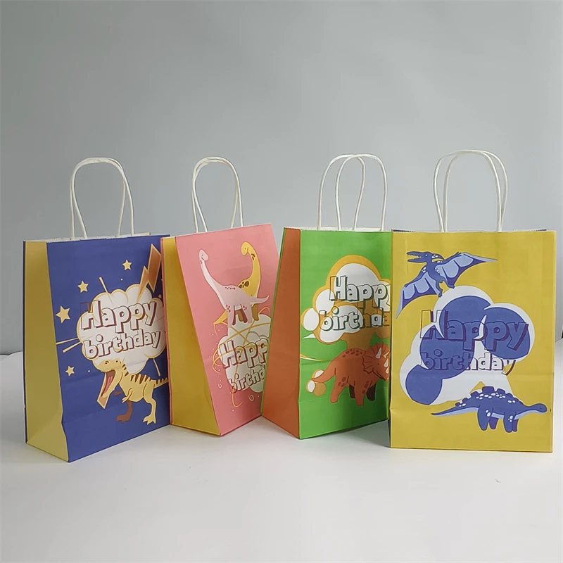 KM Floral Design Kraft Paper Bags 16*8*22cm Handle for Business Wedding  Party Gifts Flexo Printed Laminated for Candle Packaging