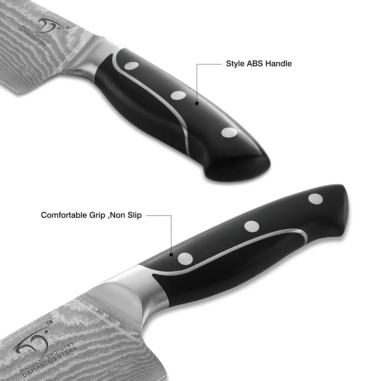 8 inch Damascus Kitchen Chef Knife, VG-10 Damascus Steel, with Comfortable Ergonomic ABS Handle