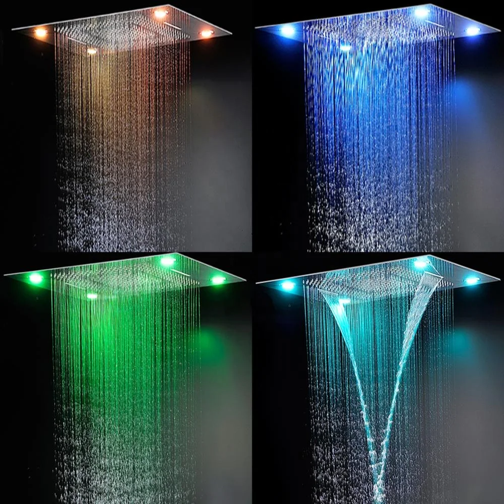 Bathroom Smart LED Thermostatic Shower System 6 Function Shower Panel Colorful Bath Shower Set