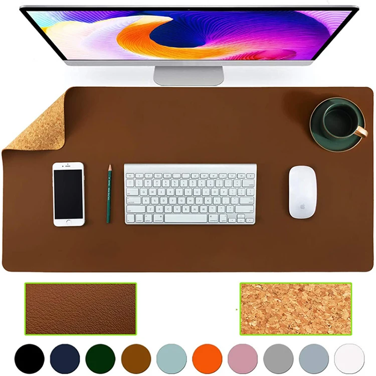 Doublesided Use Cork Leather Desk Mat Smooth Extended Large Mouse Pad