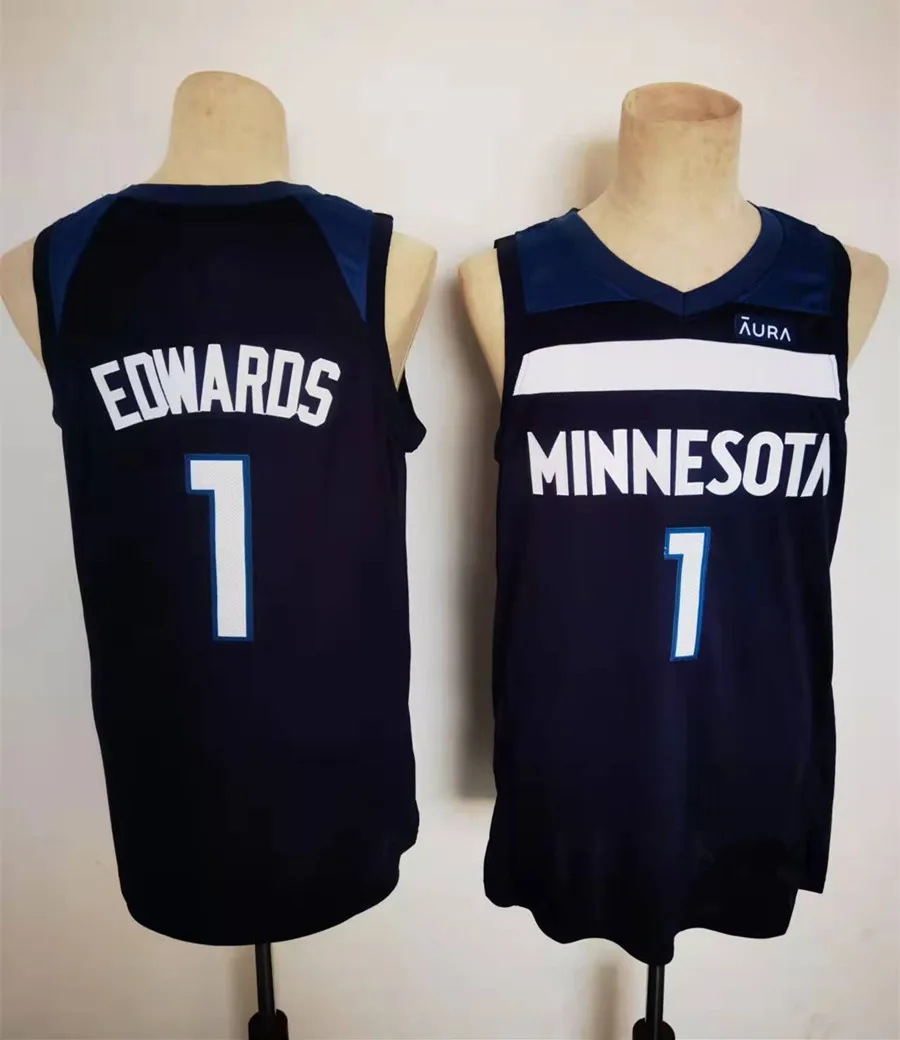 Wholesale 2022 Anthony Edwards Minnesota Jerseys 1 Top Quality