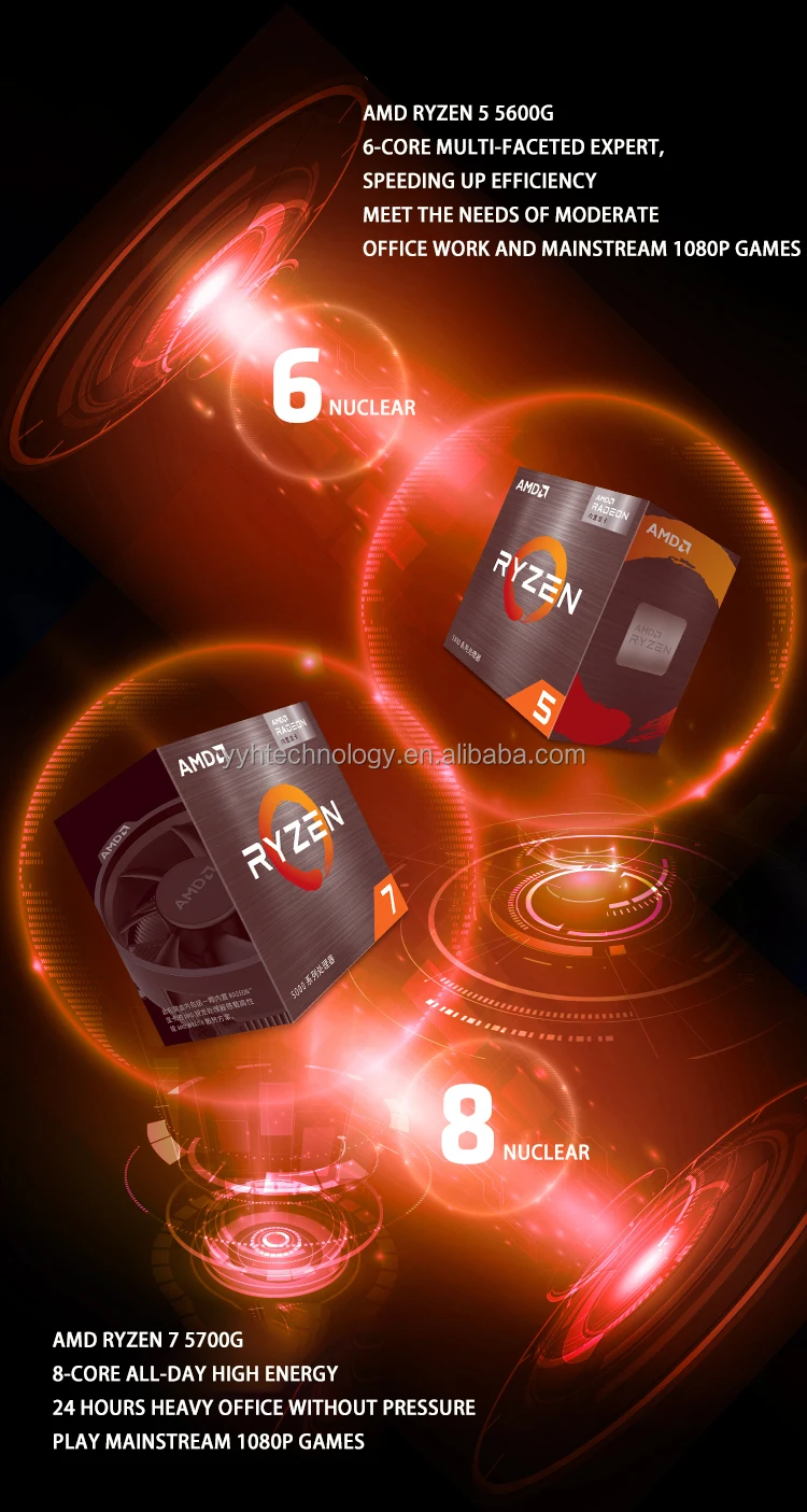 AMD Ryzen 5 5600G - 12 Threads, 3.9ghz, 65W Boxed CPU