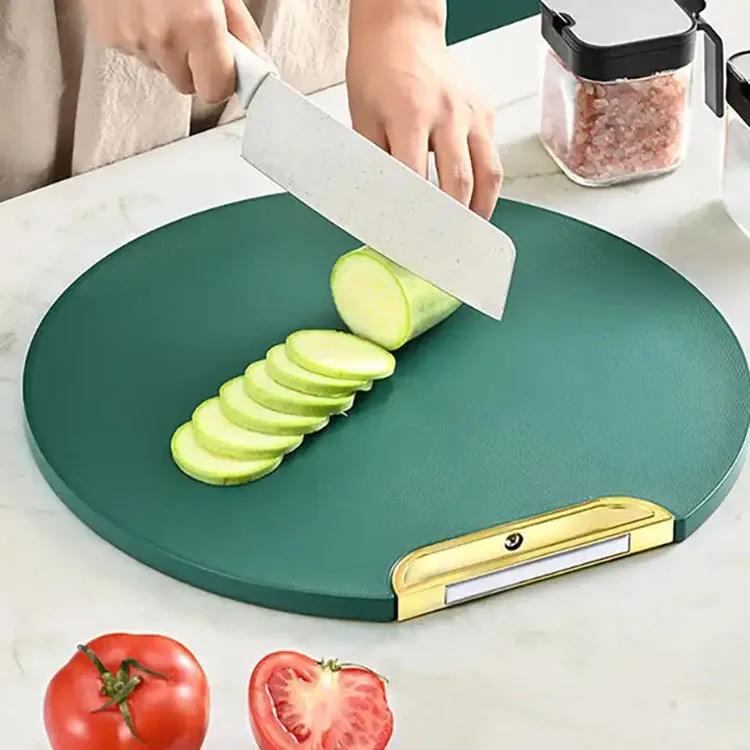Factory Supplier Round Plastic Cutting Board With Handle Plastic