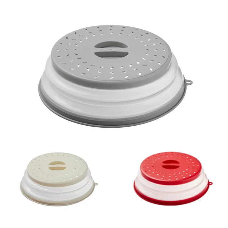 Custom Vented Collapsible Splatter Guard Dish Plate Lid Heat Resistant Microwave Splatter Cover