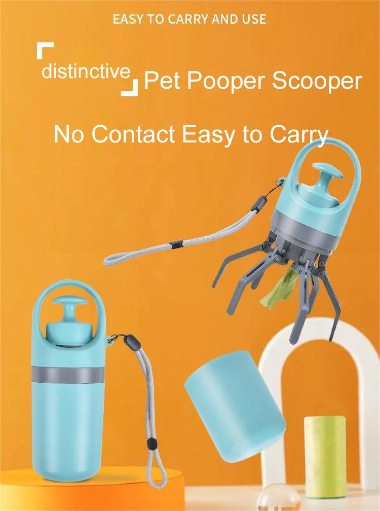 New Pet Dog Poop Picker With Waste Bags High Strength Material Portable