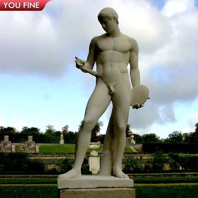 Hand Carved Famous Marble Discobolus Sculpture