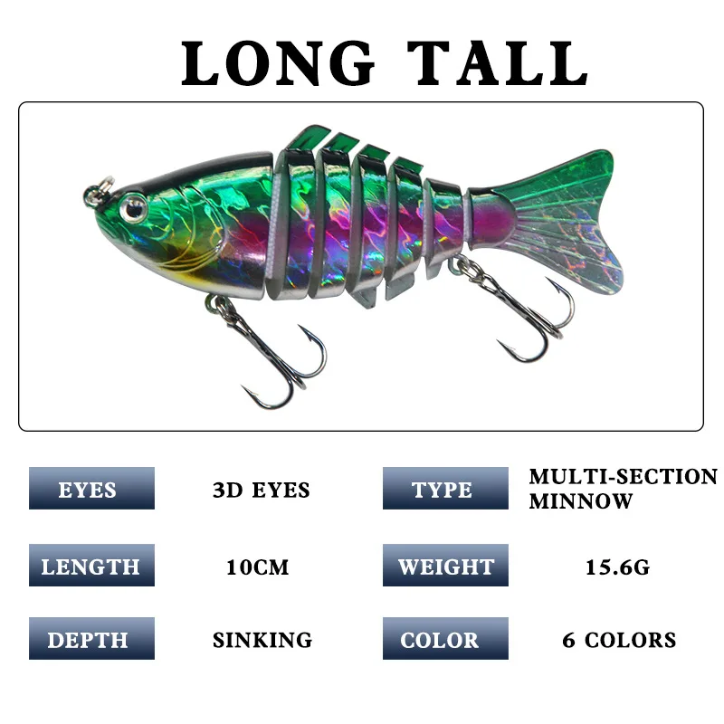 Segmented Bait Realistic Lures Mini Multi-section Trout Large Fishing ...