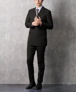 High Quality Custom Slim Fit Double-Breasted Suit Peak Lapel Business Formal 140 Yarn Wool Plus Size Customized for Men Suit