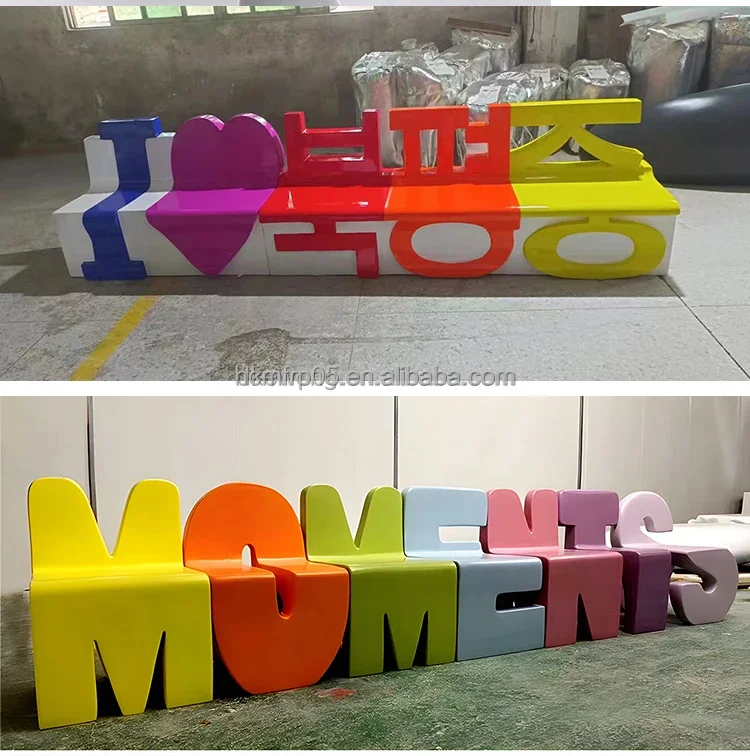 Custom Alphabet Letter Seater Bench Indoor/Outdoor Leisure Waiting ...