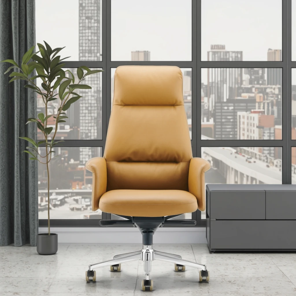 Deluxe Executive Swivel Chair Removable Back Cushion Telescopic Height Adjustment Corporate Decor 5