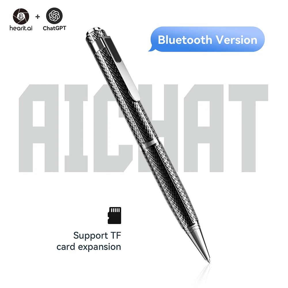 AI Chat Pen with BLE 5.2, 30-Hour Talk Time, and Noise-Free Connection for Virtual Meetings and Online Collaboration