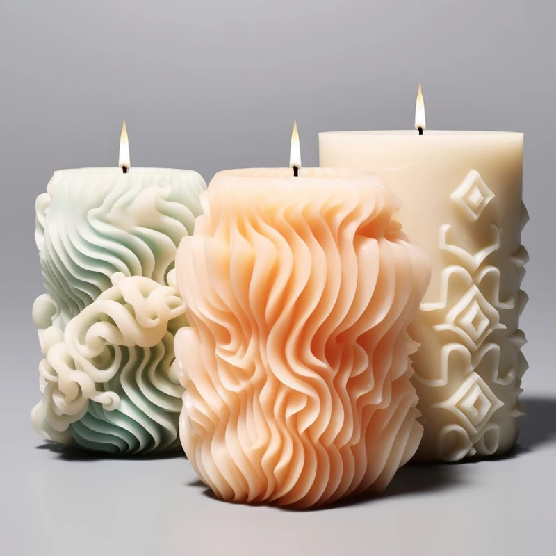 Dumo Custom Geometrically Threaded Cylinder Silicone Molds For Candle