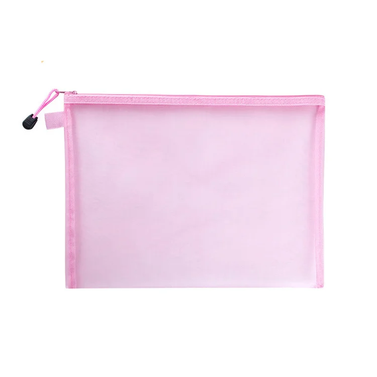 Transparent Nylon Mesh File Bag Zipper Test Paper Information Bag