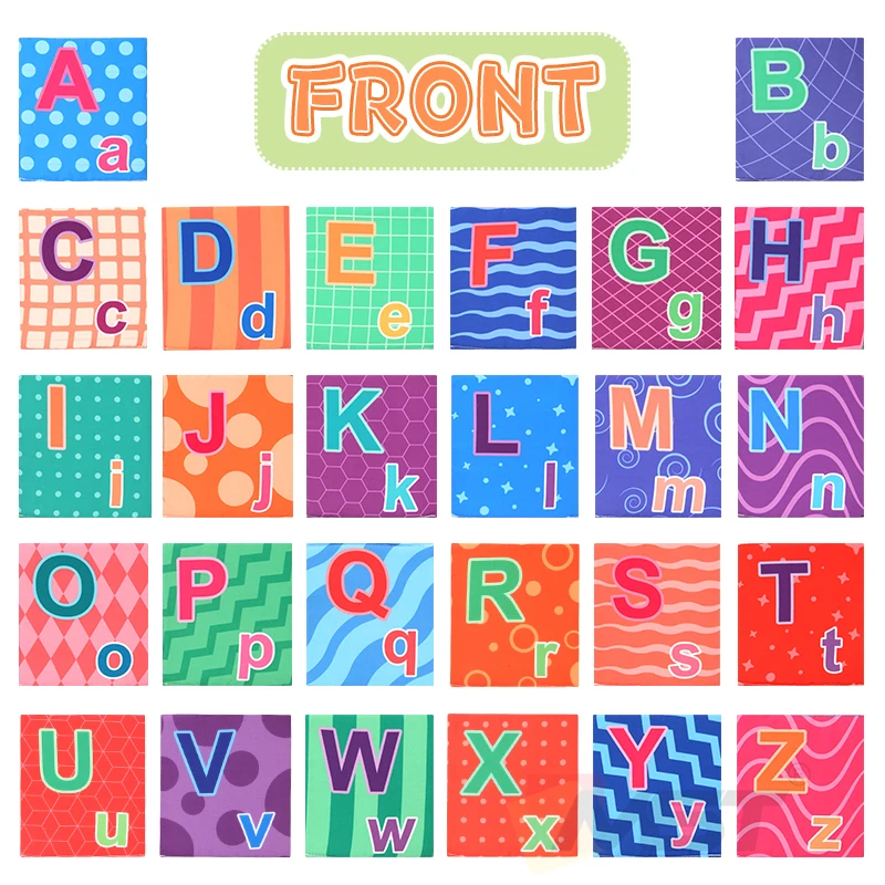 Dropshiping Toddlers Washable Soft Letters 26PCS Colorful Flash Cards Early Learning Toy Baby Alphabet Cards Toys