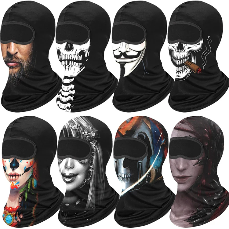 Fashion 3D Print Balaclava Custom Logo Halloween Cool Skull Full Face Mask Cover Ski Mask for Man