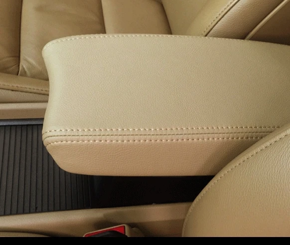 Car Center Console Armrest Cover For Honda Civic 2012-2015 Faux Leather Beige