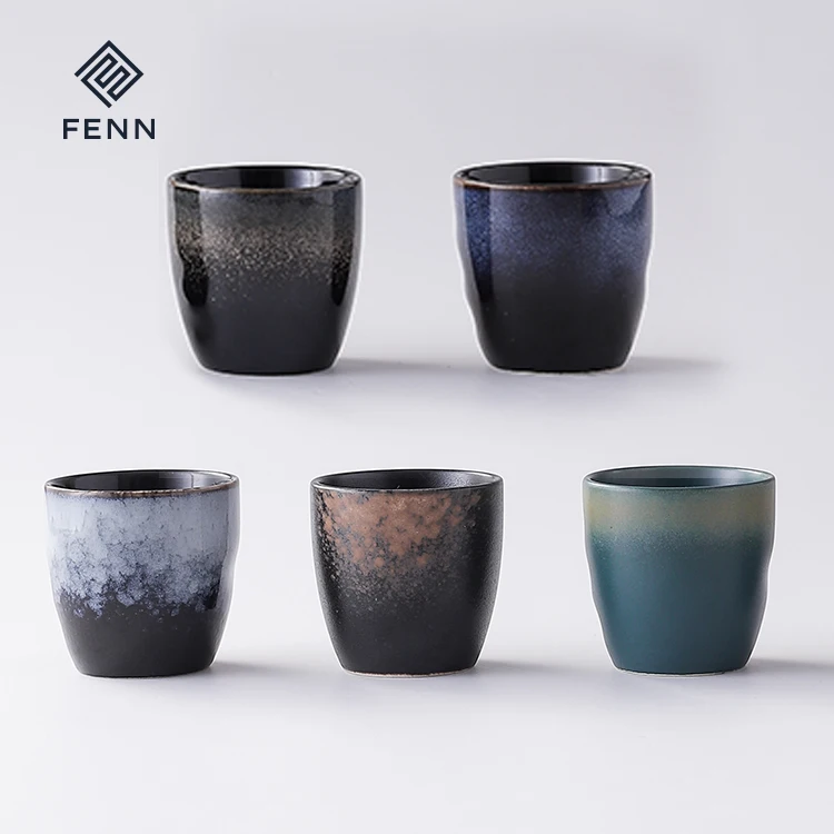 Jaapan Style Ceramic Cupping Color Glazed Design Sake Cups Arabic Cafe Cups Custom Vintage Porcelain Coffee Cup