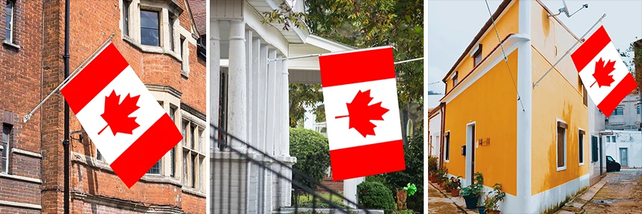 Bandiera Del Canada Su Tela Fotografia Stock - Immagine di ontario