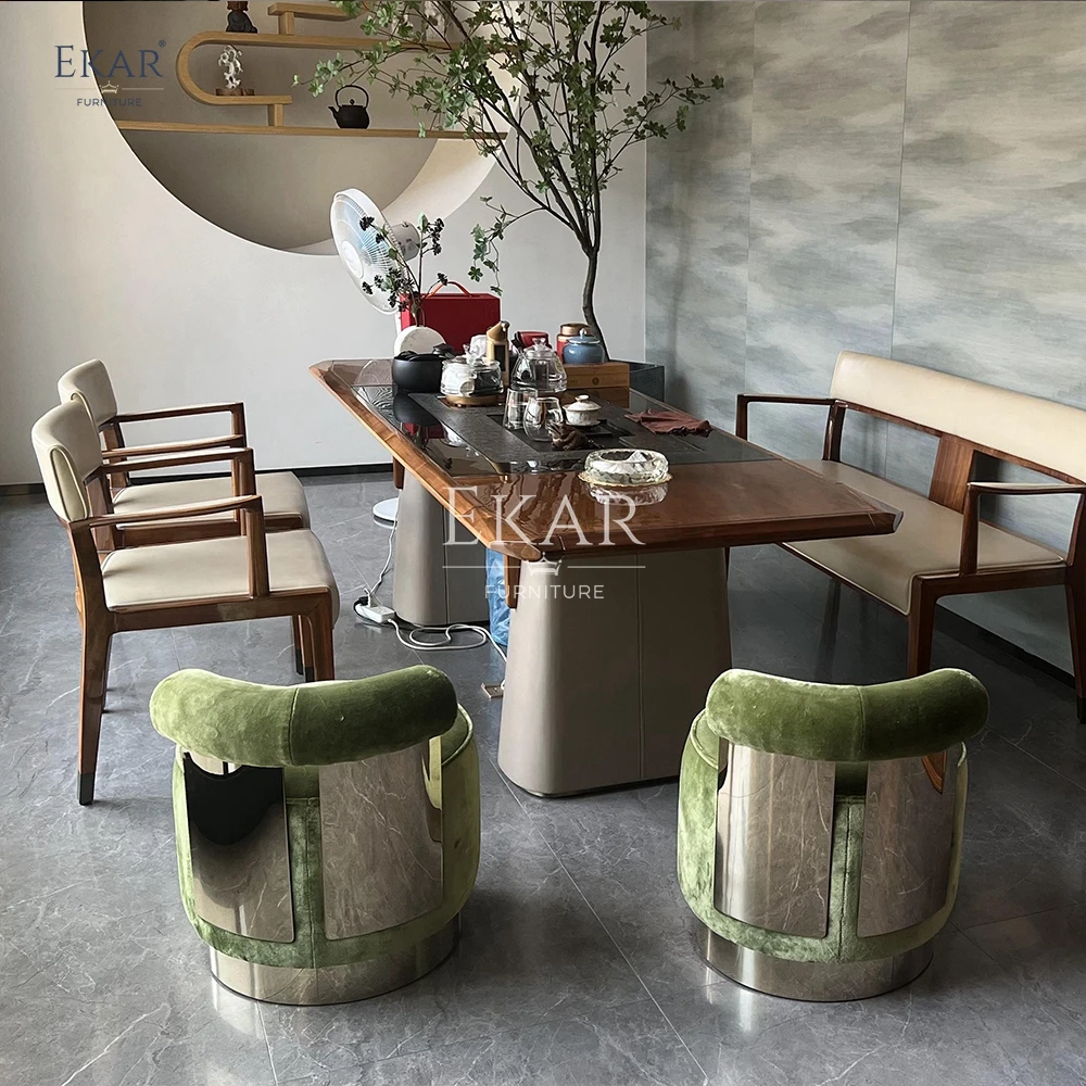 product elegant solid wood dining room furniture tea chair with steel and stone material for kitchen and home use-59