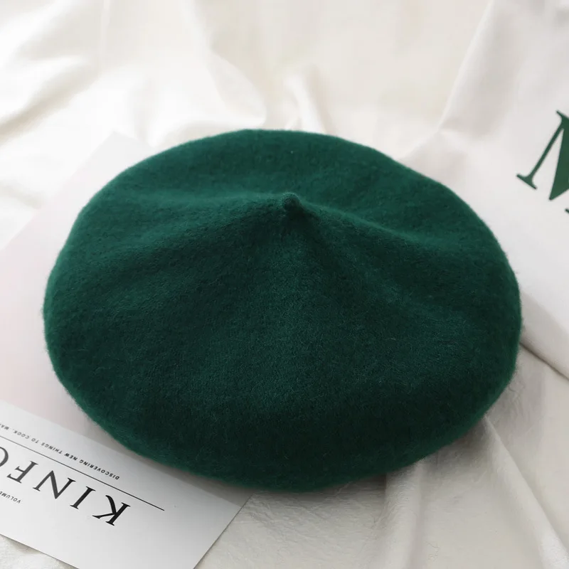 RTS 26 Color in Stock Manufacture Solid Color Wholesale Wool French Beret Hat for Women  French Style