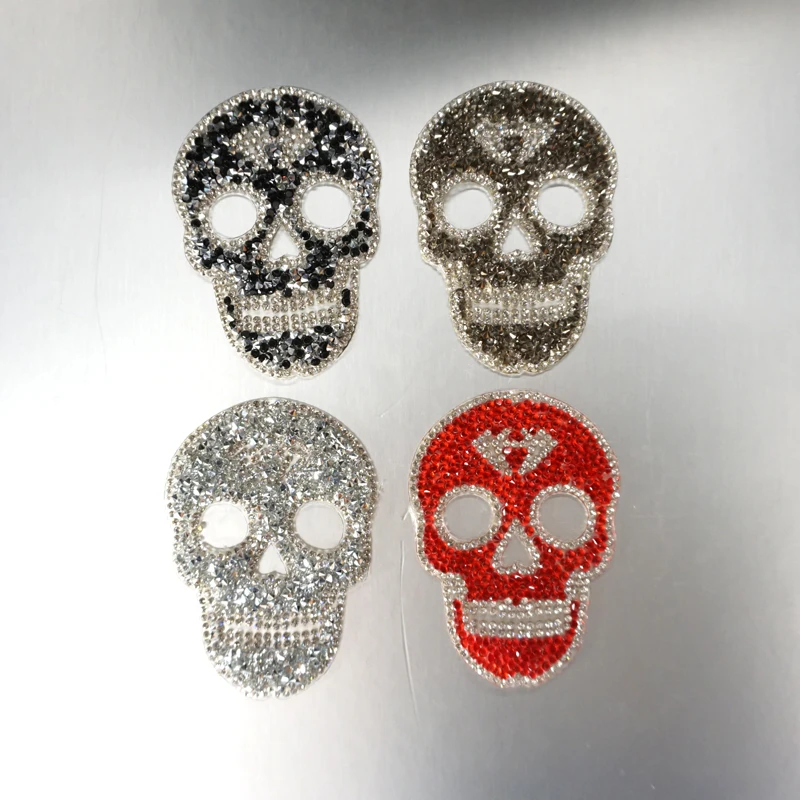 Royal ready design free sample White crown rhinestone heat logo iron on patches for clothing