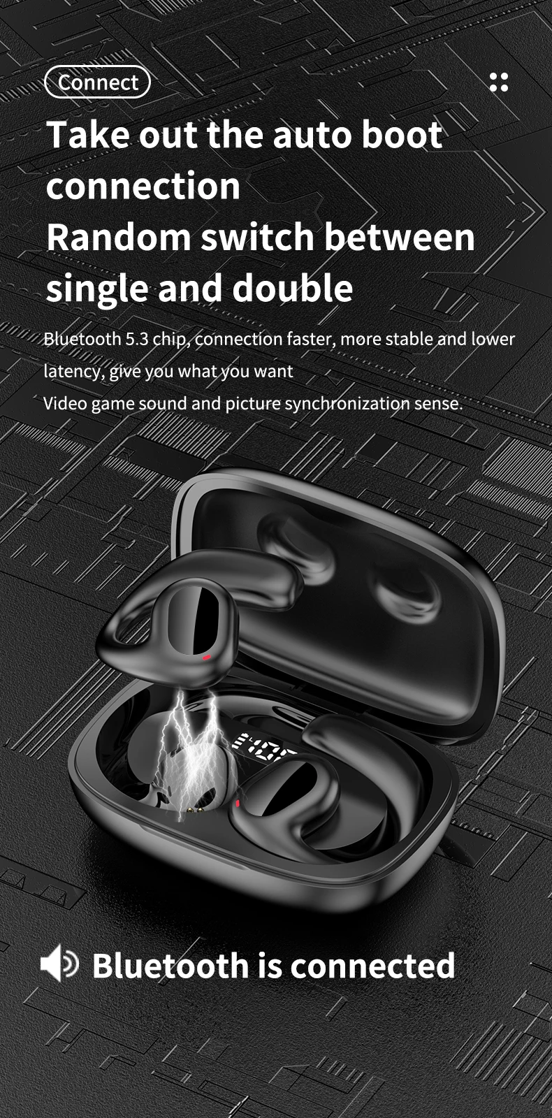 BH13 New TWS Sports Earphones Wireless Headphones Waterproof HiFi Stereo Noise Reduction Earbuds with Mics