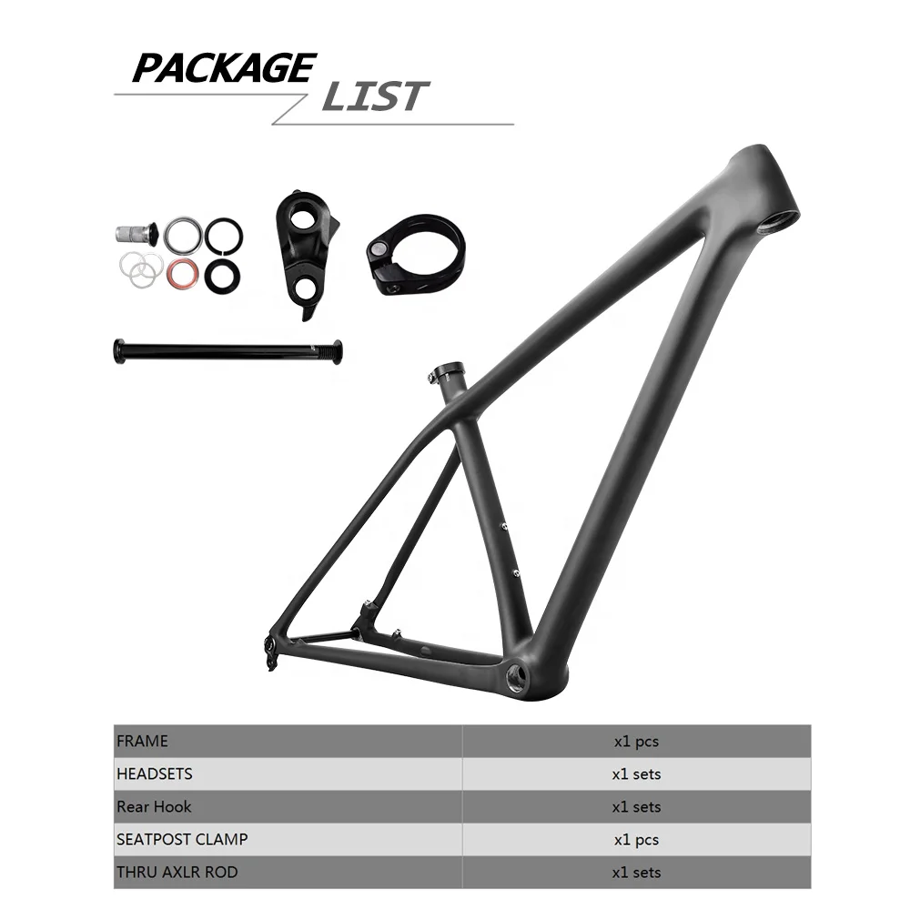 Cadre VTT Carbone AIRWOLF T1100 Suspension 29" Boost - Léger 2000g Pour XC, Gravel, Cyclocross