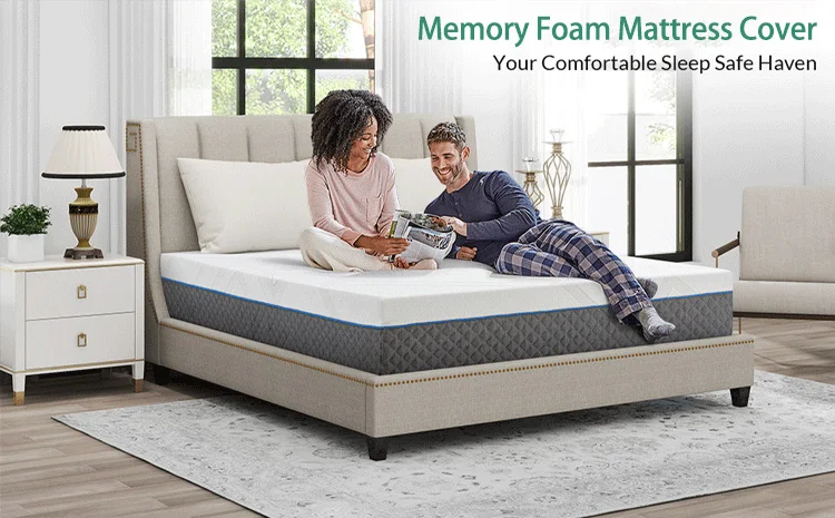 Wholesale Comfortable Tencel Fabric Anti-slip Bottom Washable Single Memory Foam Mattress Cover with Zipper supplier