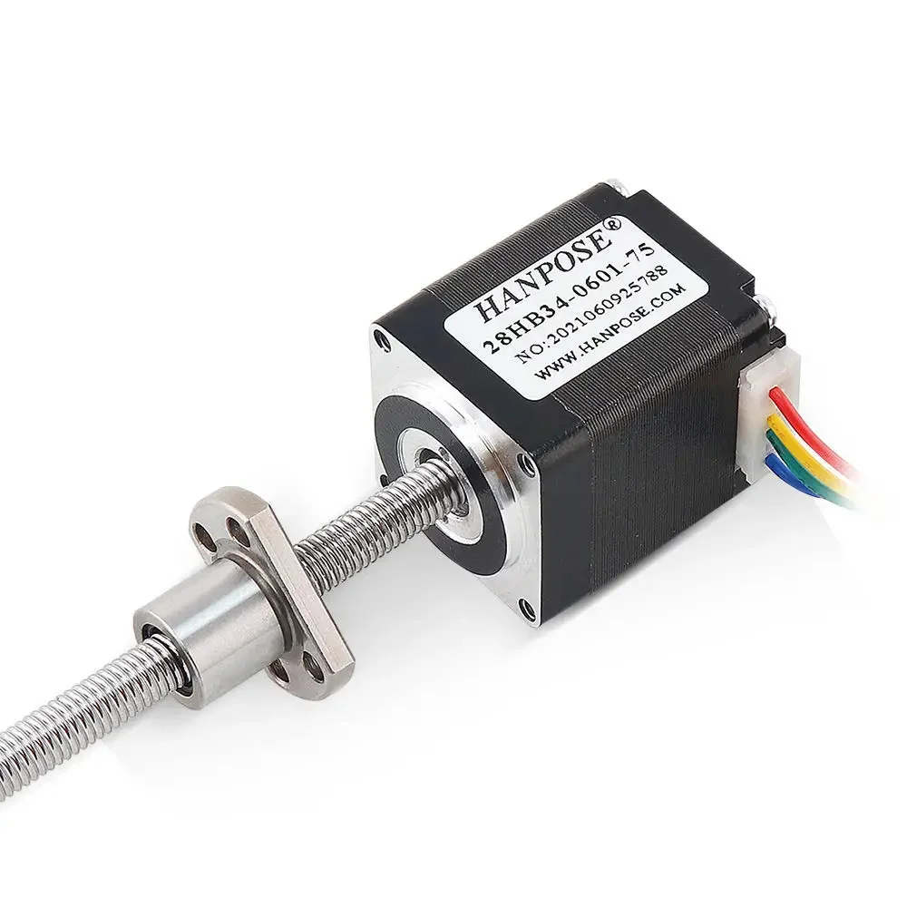 28-steppersmotor lineær 28HB40-28HB50-SFU0601 L50-300 mm kugleskruemotor Nema11 til 3D-printertilbehør