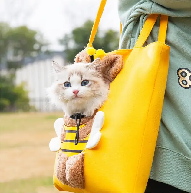 Wear-Resisting Cartoon Cute Pet Carrier Bag Cat Bag Carrying Outcrop Single Shoulder Pet Carrier Backpack Pet Bag