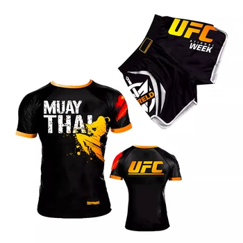 High Quality Breathable Quick Dry Training Competition Muay Thai Martial Arts Fitness School Uniforms Fighting Boxing Clothing