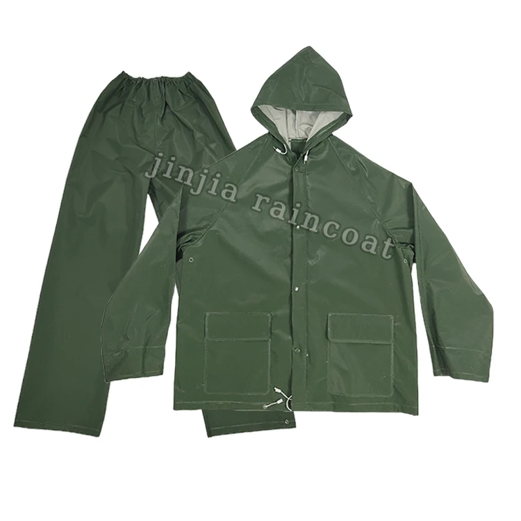 FCL Price Rain Suit Waterproof Yellow Motorcycle Men Raincoat Heavy Duty  PVC Polyester Windproof Sales in Stock Rain Gear