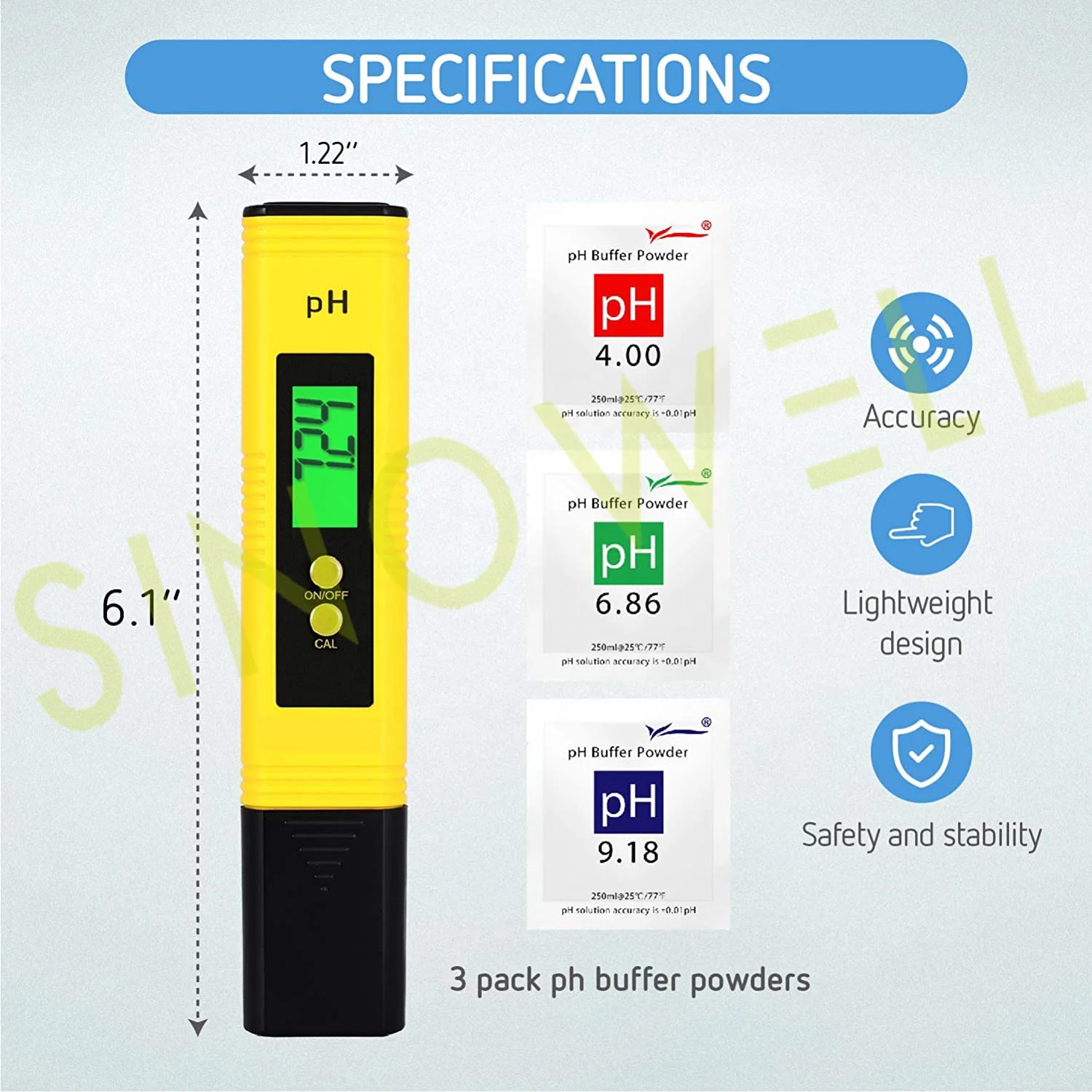 SINOWELL High Accurate Portable Handheld PH Meter and TDS Meter