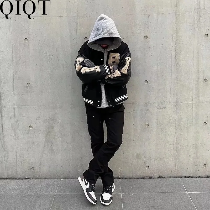 Hip Hop Street Style Men's Jackets Coat Casual Stitching Windproof Sports Jacket