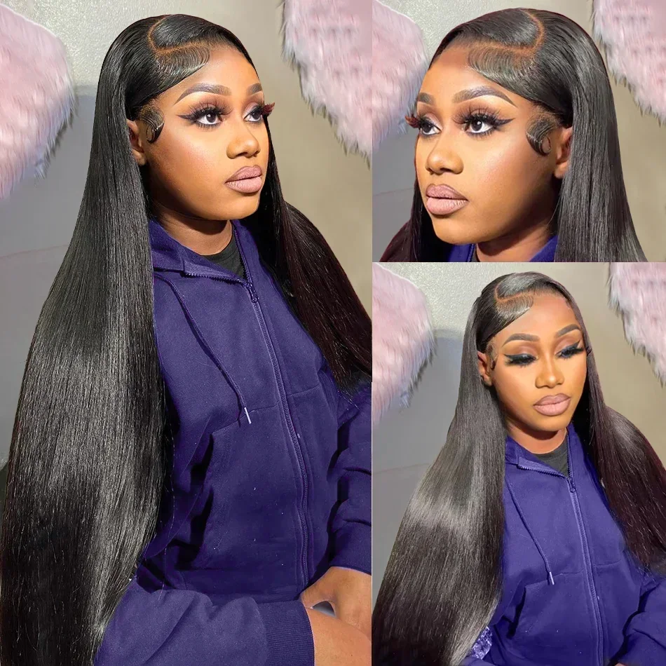 Echthaar Lace Front Perücke Lang Bone Straight Peruanisch Für Damen_voghion.com
