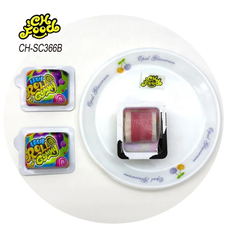 Halal Fruit Flavor Roll Gummy Candy in Glass Bear Bottle Factory Wholesale and OEM Soft Candy Sweets for Kids