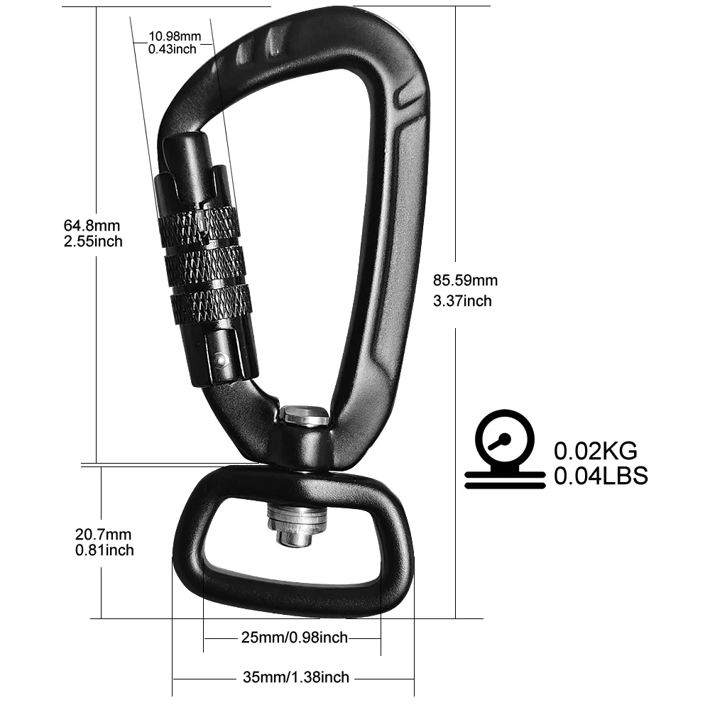 25mm 400kg Aluminium Alloy dog leash carabiner Heavy Duty small locking  carabiner for dog With Swivel Snap Hook| Alibaba.com