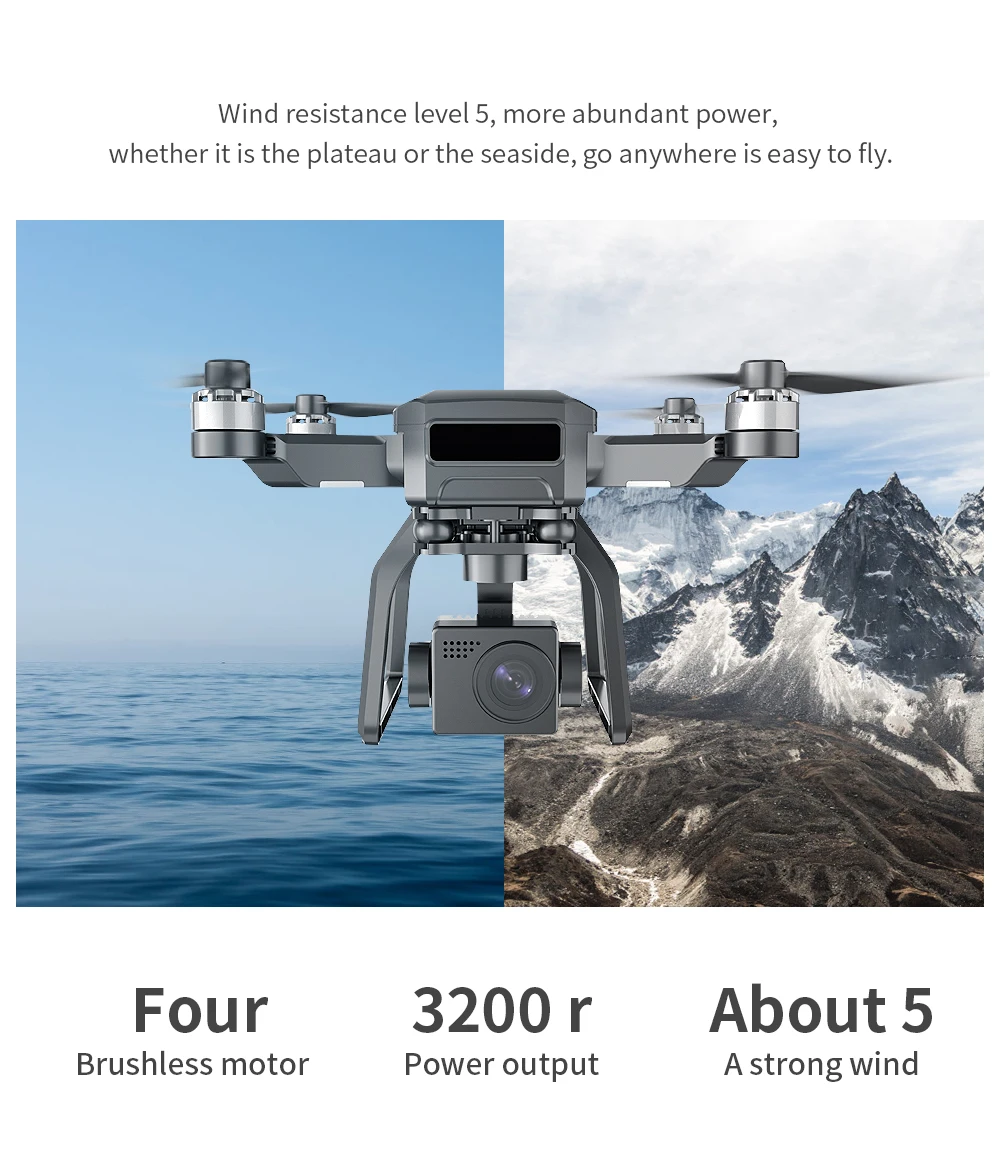 HOSHI SJRC F7 PRO Drone 4K Dual HD Camera 3 Axis Gimbal GPS Aerial 3KM Photography Brushless Quadcopter Best Seller