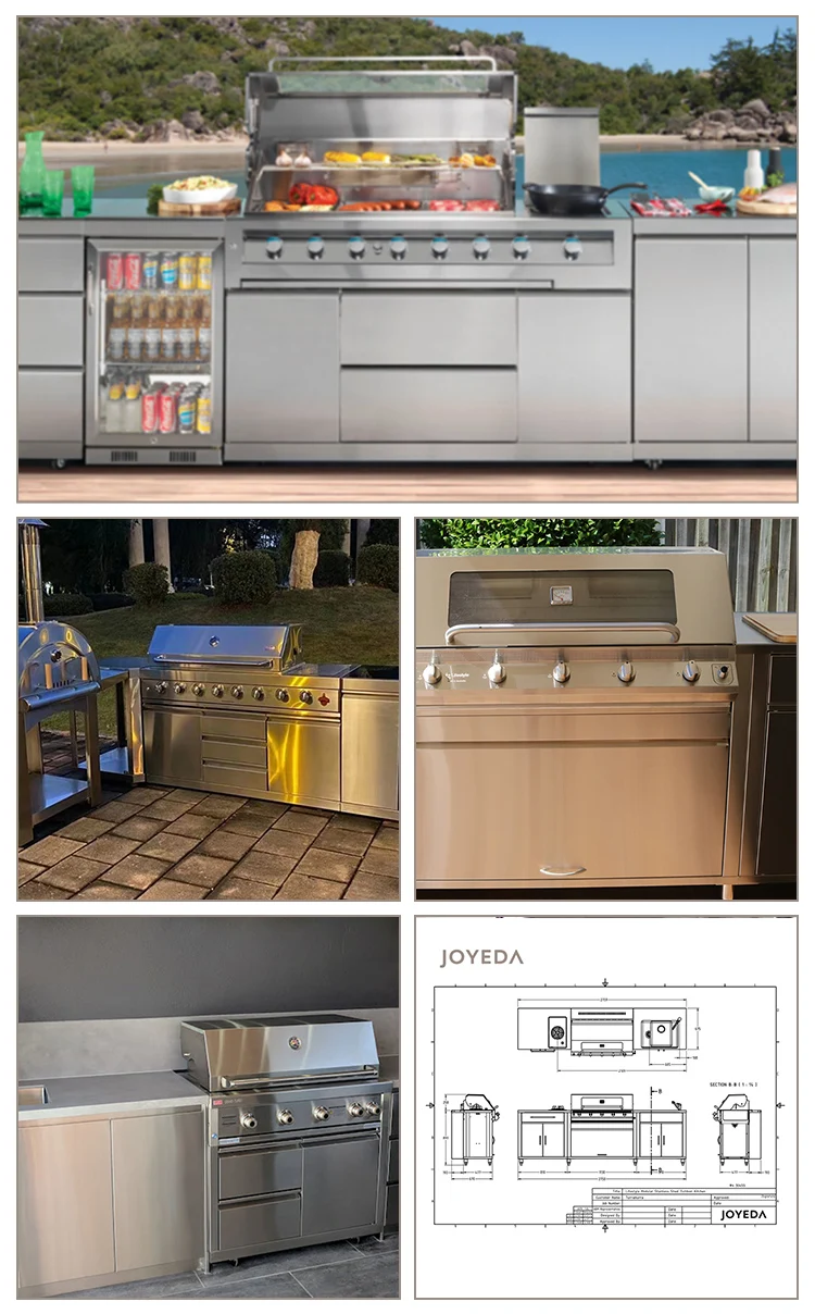 Stainless Steel Waterproof Aluminium Metal Commercial Outdoor Kitchen