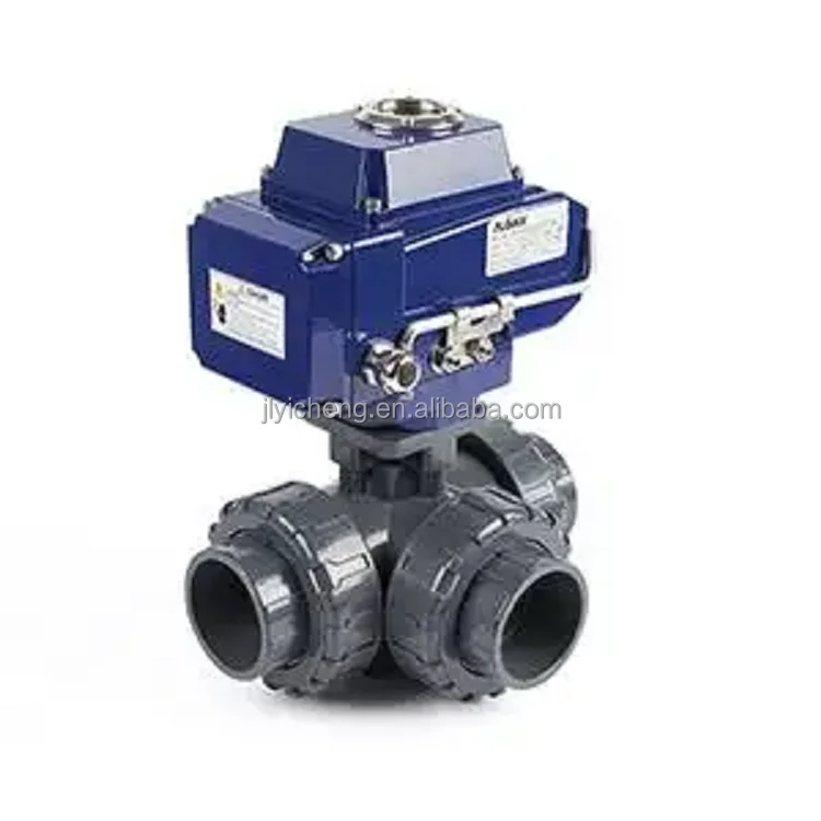 KLD UPVC Electric Valve Electric UPVC PVC Motorized Ball Valve DN40DN50 Socket Union for General Water Treatment
