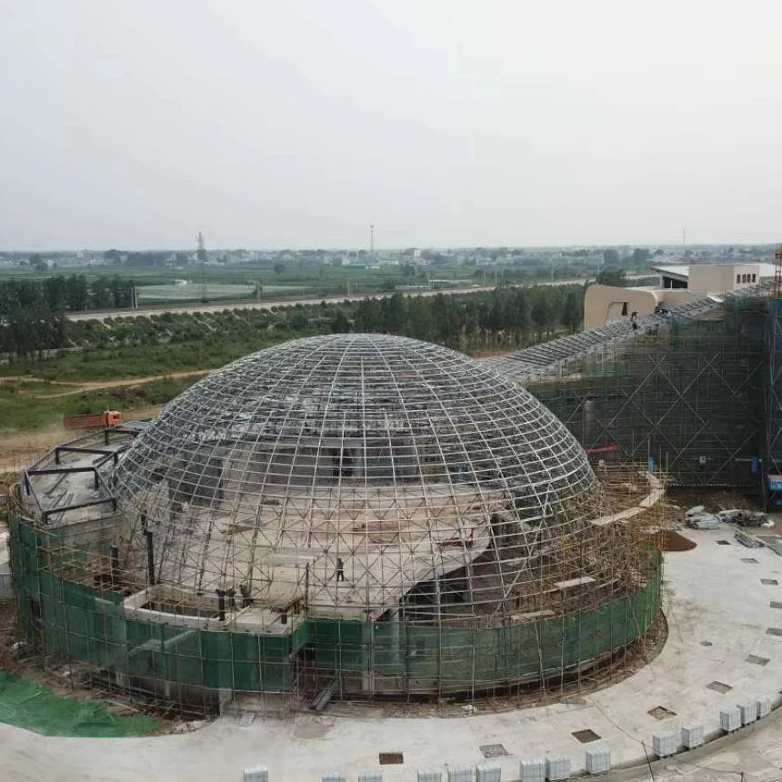 Modern School Half Dome Building Prefabricated Steel Space Frame Structure for Warehouse Use Light Type