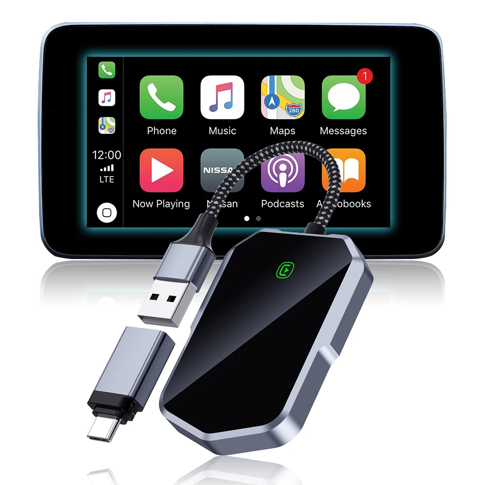 Fuallwin 2 in 1 Universal Adaptador Carplay Wireless Adapter Convert Wired Android Phone Car Play Dongle for apple iPhone Mazda